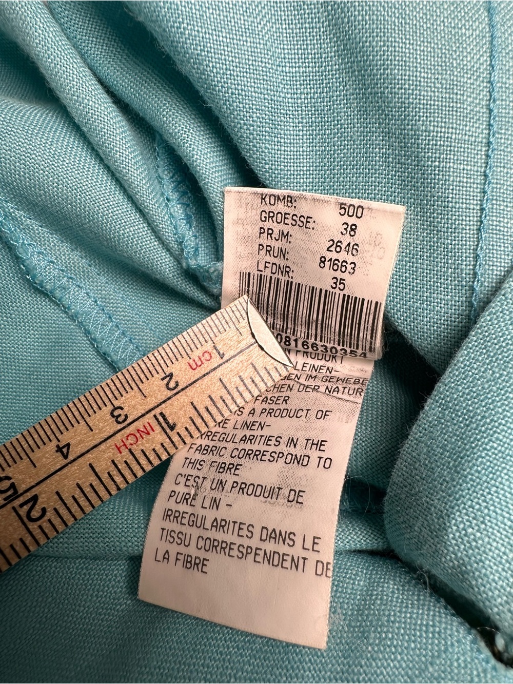 Vintage 90’s Geiger Austria 100% Linen Blue Midi Dress EU 38 US 8 Button Front - Picture 8 of 9